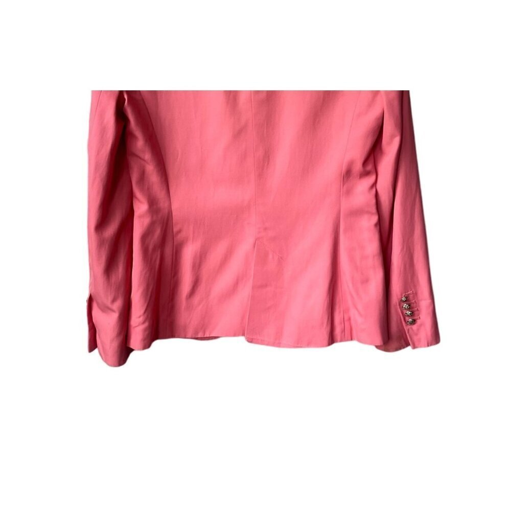 Zara Womens Hot Pink Gold Button Blazer Size M Glam Office Chic Modern Coquette - Picture 6 of 11